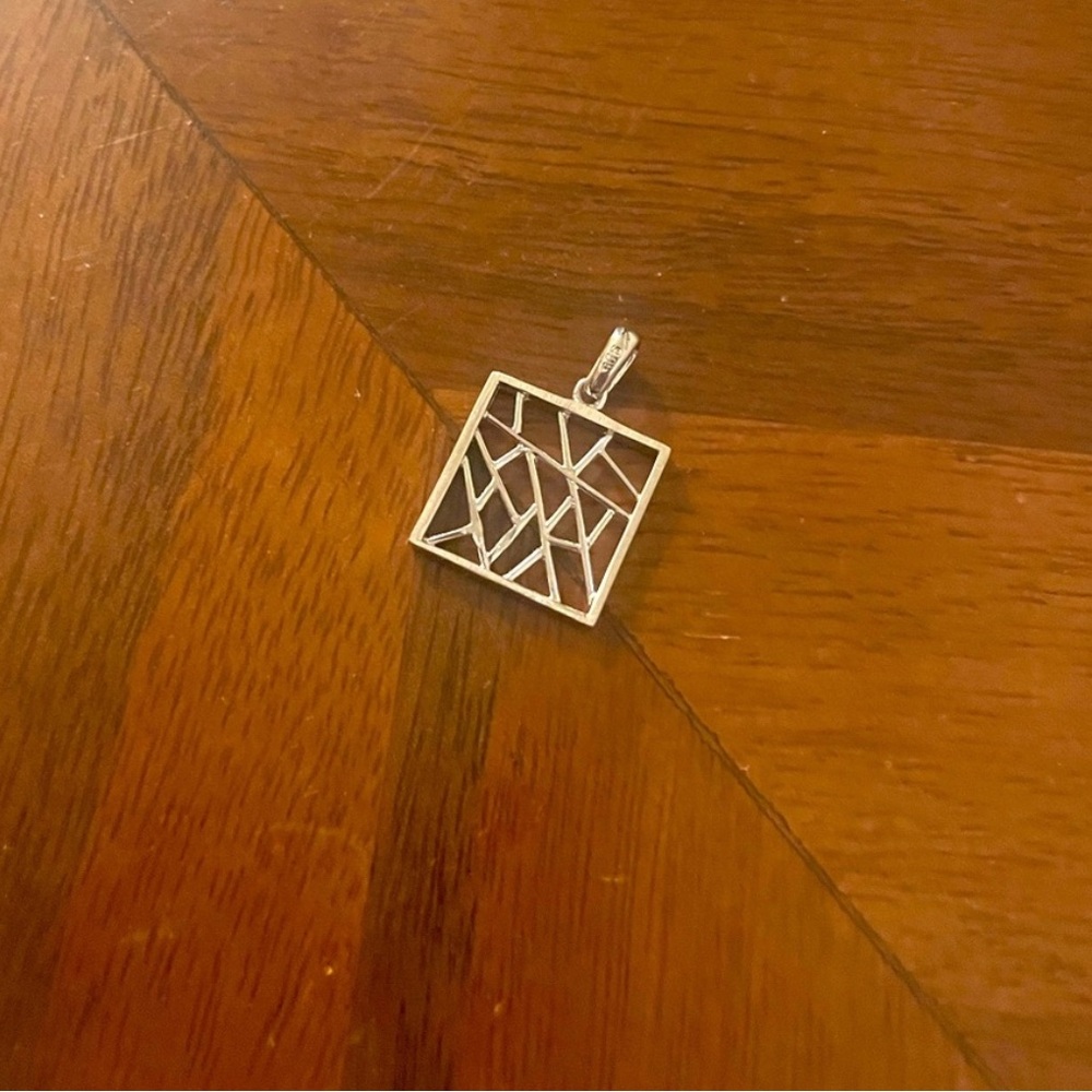 Modern Silver Geometric Pendant
